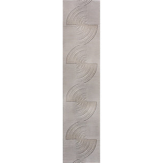 Cord Mid-Century Modern Curve Stripe Reversible Machine-Washable Indoor/Outdoor Area Rug
