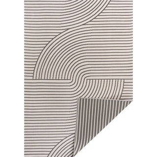 Cord Mid-Century Modern Curve Stripe Reversible Machine-Washable Indoor/Outdoor Area Rug