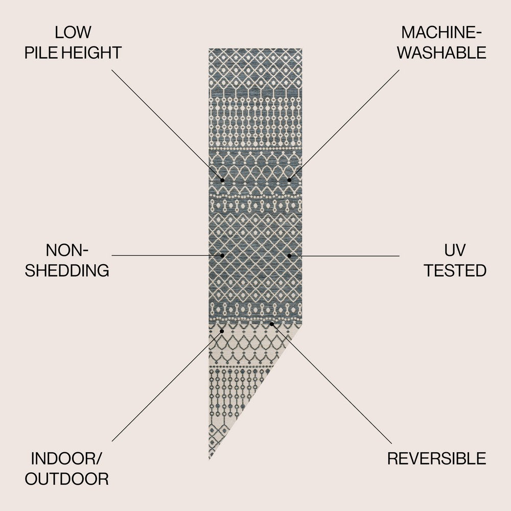 Lizzy Modern Geometric Moroccan Reversible Machine-Washable Indoor/Outdoor Area Rug