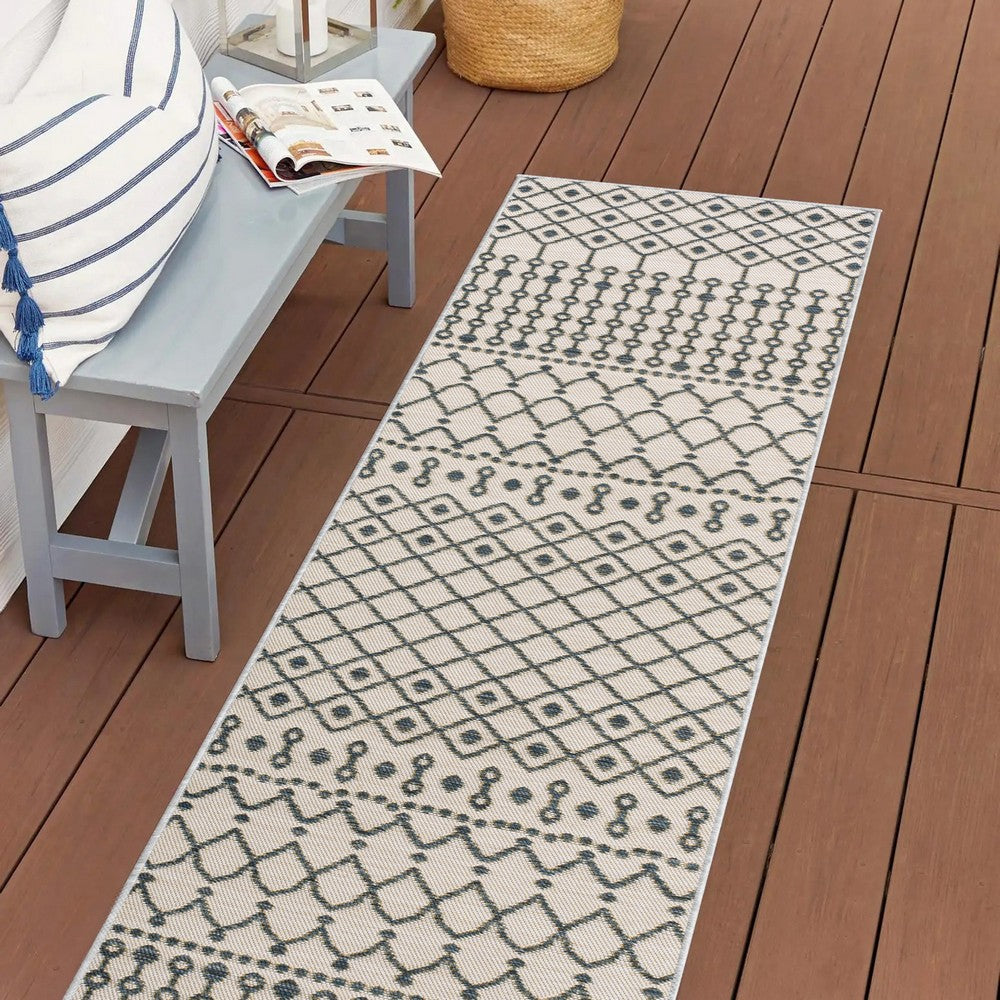 Lizzy Modern Geometric Moroccan Reversible Machine-Washable Indoor/Outdoor Area Rug
