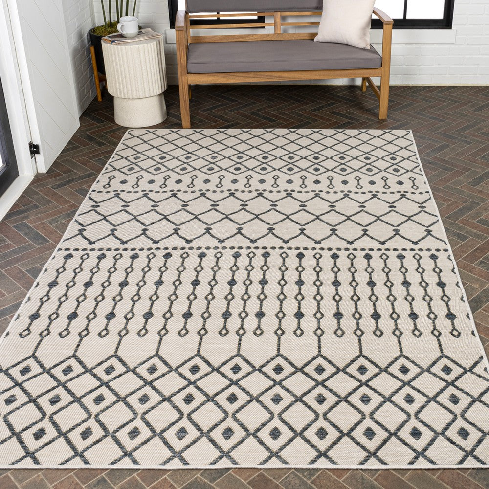 Lizzy Modern Geometric Moroccan Reversible Machine-Washable Indoor/Outdoor Area Rug