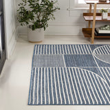 Couristan Mid-Century Modern Geometric Lines Reversible Machine-Washable Indoor/Outdoor Area Rug