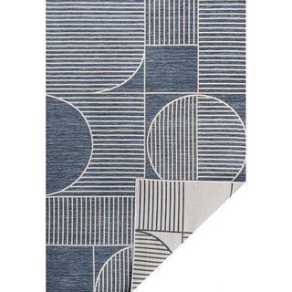 Couristan Mid-Century Modern Geometric Lines Reversible Machine-Washable Indoor/Outdoor Area Rug