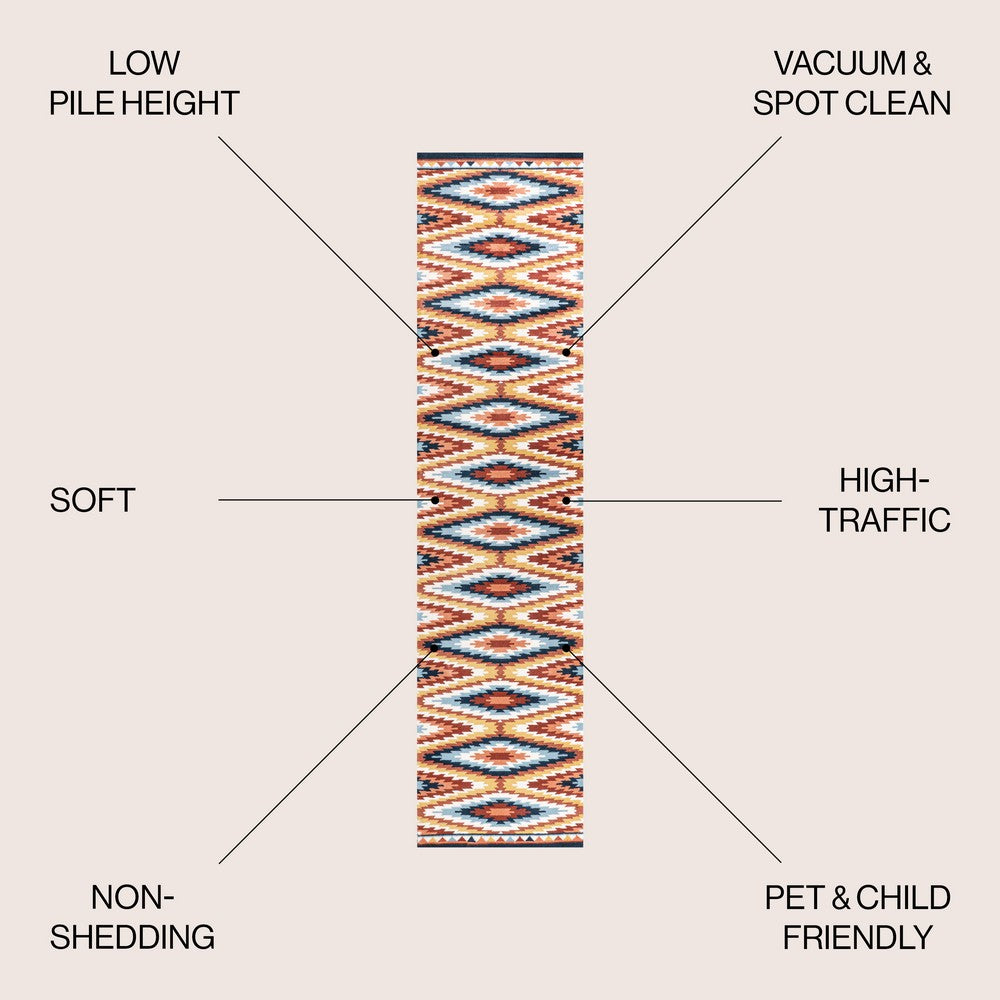 Jaali Diamond Kilim Geometric Area Rug