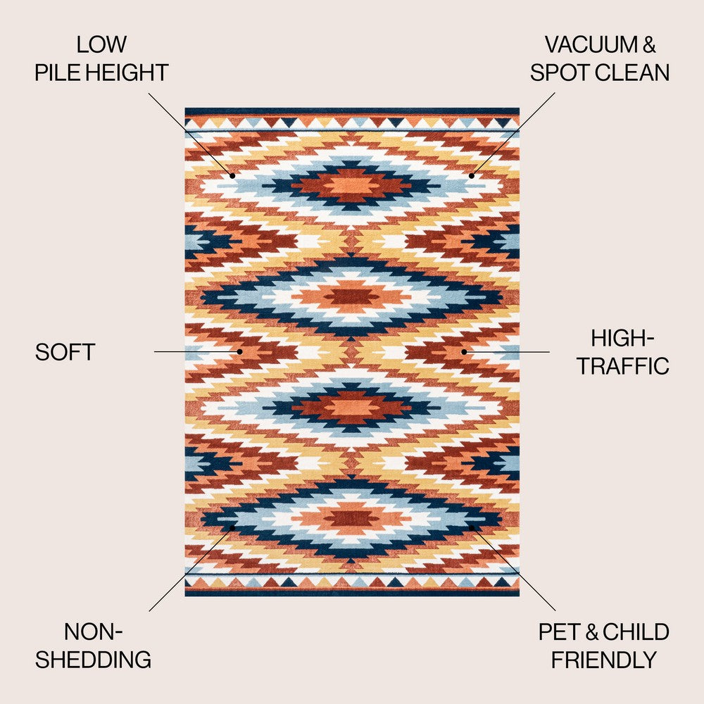 Jaali Diamond Kilim Geometric Area Rug