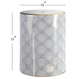 Carey Scale 17" Modern Ceramic Garden Stool
