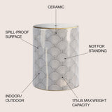 Carey Scale 17" Modern Ceramic Garden Stool