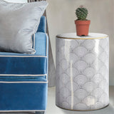 Carey Scale 17" Modern Ceramic Garden Stool