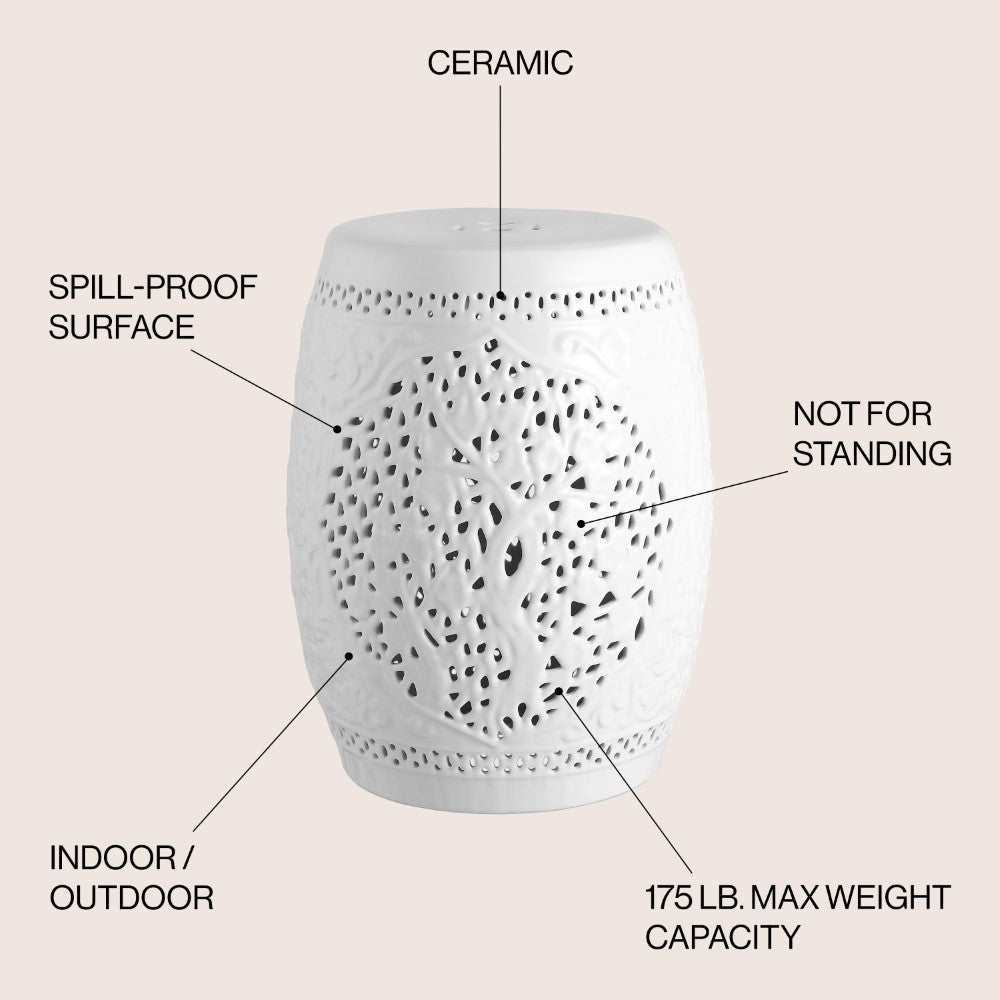 Robert 18" Ceramic Garden Stool