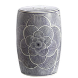 Acanthus 17" Ceramic Drum Garden Stool