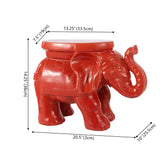 Trina White Elephant 14.2" Ceramic Garden Stool