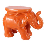 Trina White Elephant 14.2" Ceramic Garden Stool