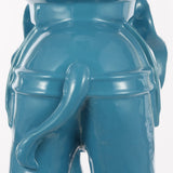 Trina White Elephant 14.2" Ceramic Garden Stool
