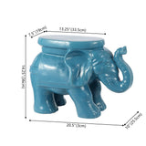 Trina White Elephant 14.2" Ceramic Garden Stool