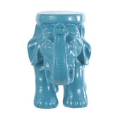 Trina White Elephant 14.2" Ceramic Garden Stool