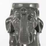 Trina White Elephant 14.2" Ceramic Garden Stool