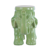 Trina White Elephant 14.2" Ceramic Garden Stool