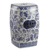 Eddie 18.5" Chinoiserie Ceramice Square Garden Stool