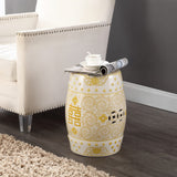 Moroccan Happiness 18" Chinoiserie Ceramic Drum Garden Stool