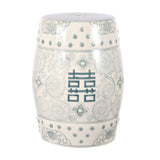 Moroccan Happiness 18" Chinoiserie Ceramic Drum Garden Stool