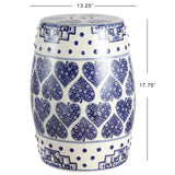 Hal 17.8" Chinoiserie Ceramic Drum Garden Stool