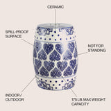 Hal 17.8" Chinoiserie Ceramic Drum Garden Stool