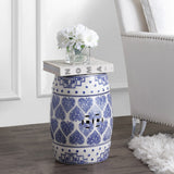 Hal 17.8" Chinoiserie Ceramic Drum Garden Stool