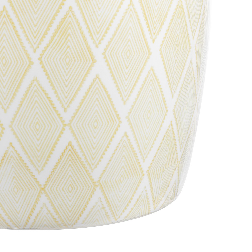 Poppies Diamonds 18" Ceramic Drum Garden Stool