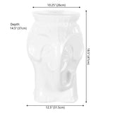 Orlaa 18.5" Modern Bohemian Elephant Ceramic Garden Stool