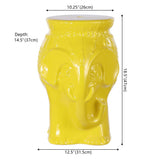 Orlaa 18.5" Modern Bohemian Elephant Ceramic Garden Stool