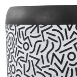 Vernis 17.75" Modern Bohemian Geometric Drum Garden Stool