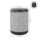 Vernis 17.75" Modern Bohemian Geometric Drum Garden Stool