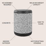 Vernis 17.75" Modern Bohemian Geometric Drum Garden Stool