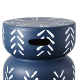 Zorgnar 18" Modern Bohemian Arrow Pattern Drum Indoor/Outdoor Garden Stool