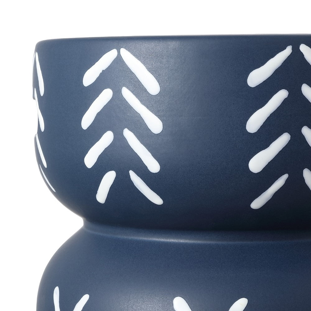 Zorgnar 18" Modern Bohemian Arrow Pattern Drum Indoor/Outdoor Garden Stool