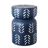 Zorgnar 18" Modern Bohemian Arrow Pattern Drum Indoor/Outdoor Garden Stool