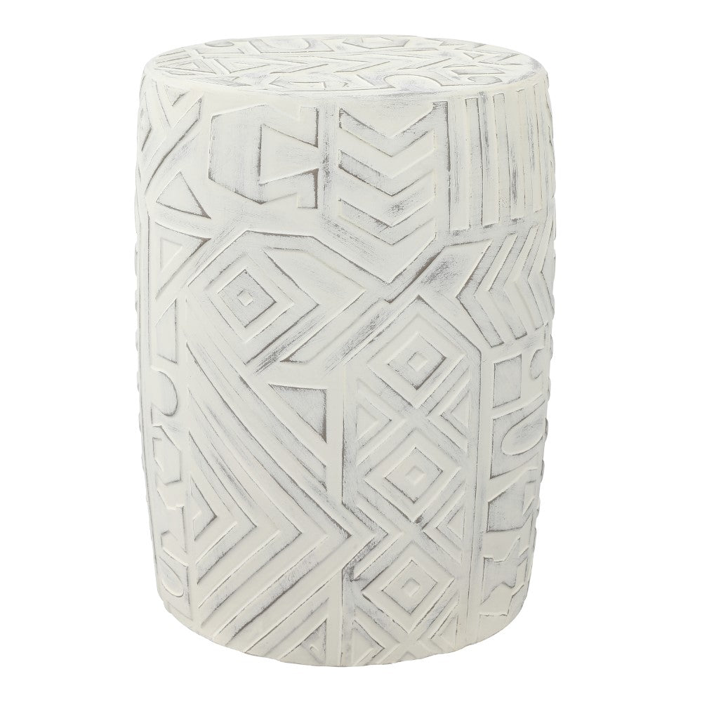 Jimothy 17.75" Geometric Drum Garden Stool