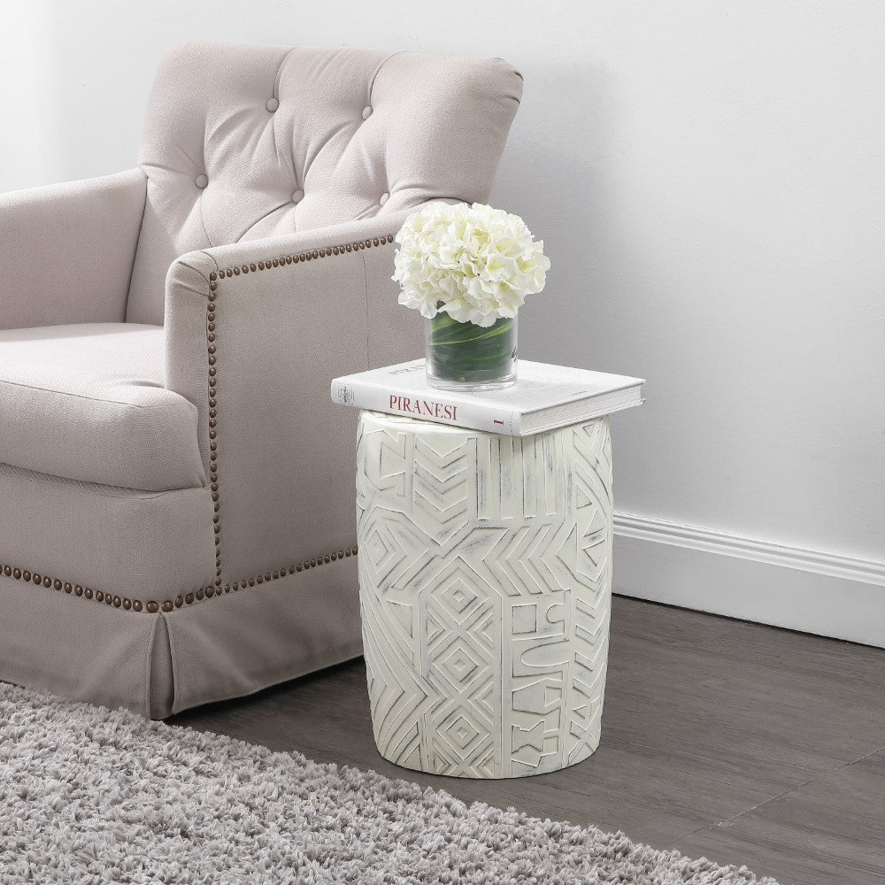 Jimothy 17.75" Geometric Drum Garden Stool