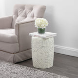 Jimothy 17.75" Geometric Drum Garden Stool