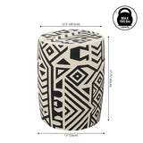 Jimothy 17.75" Geometric Drum Garden Stool