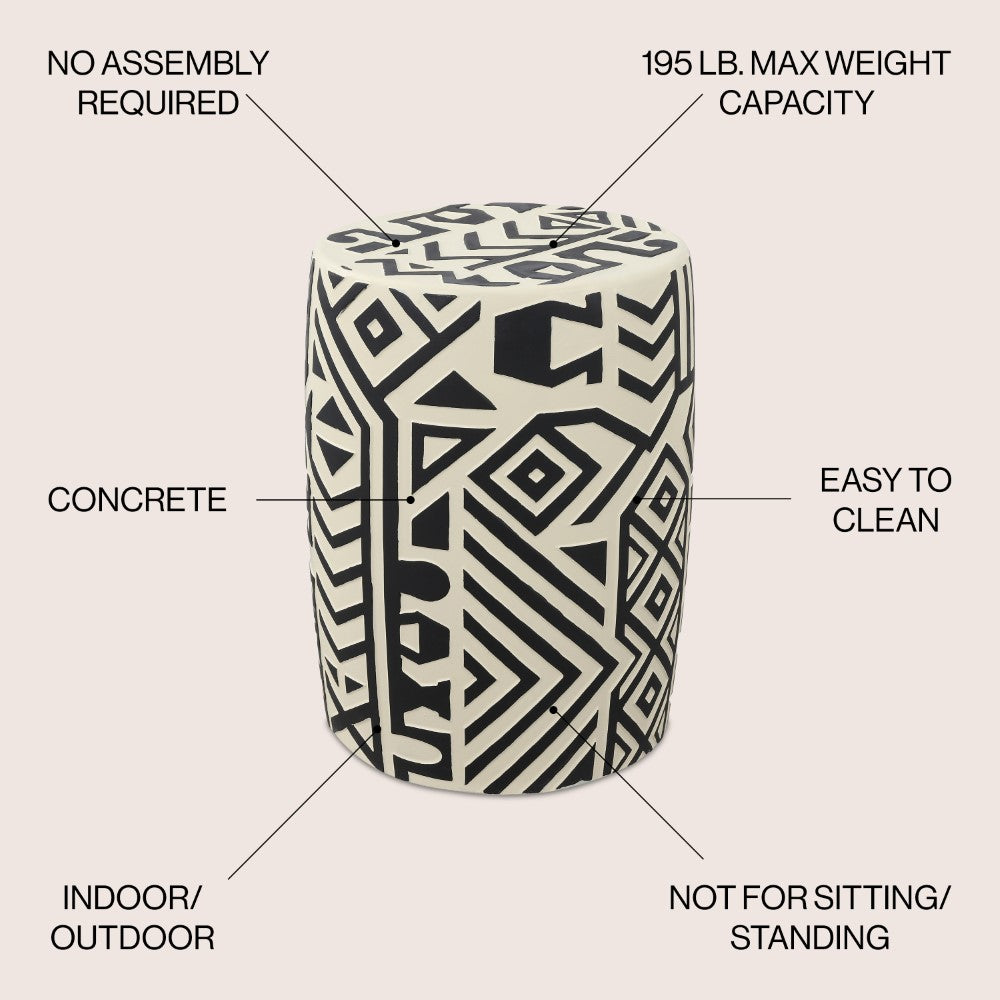 Jimothy 17.75" Geometric Drum Garden Stool