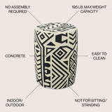 Jimothy 17.75" Geometric Drum Garden Stool