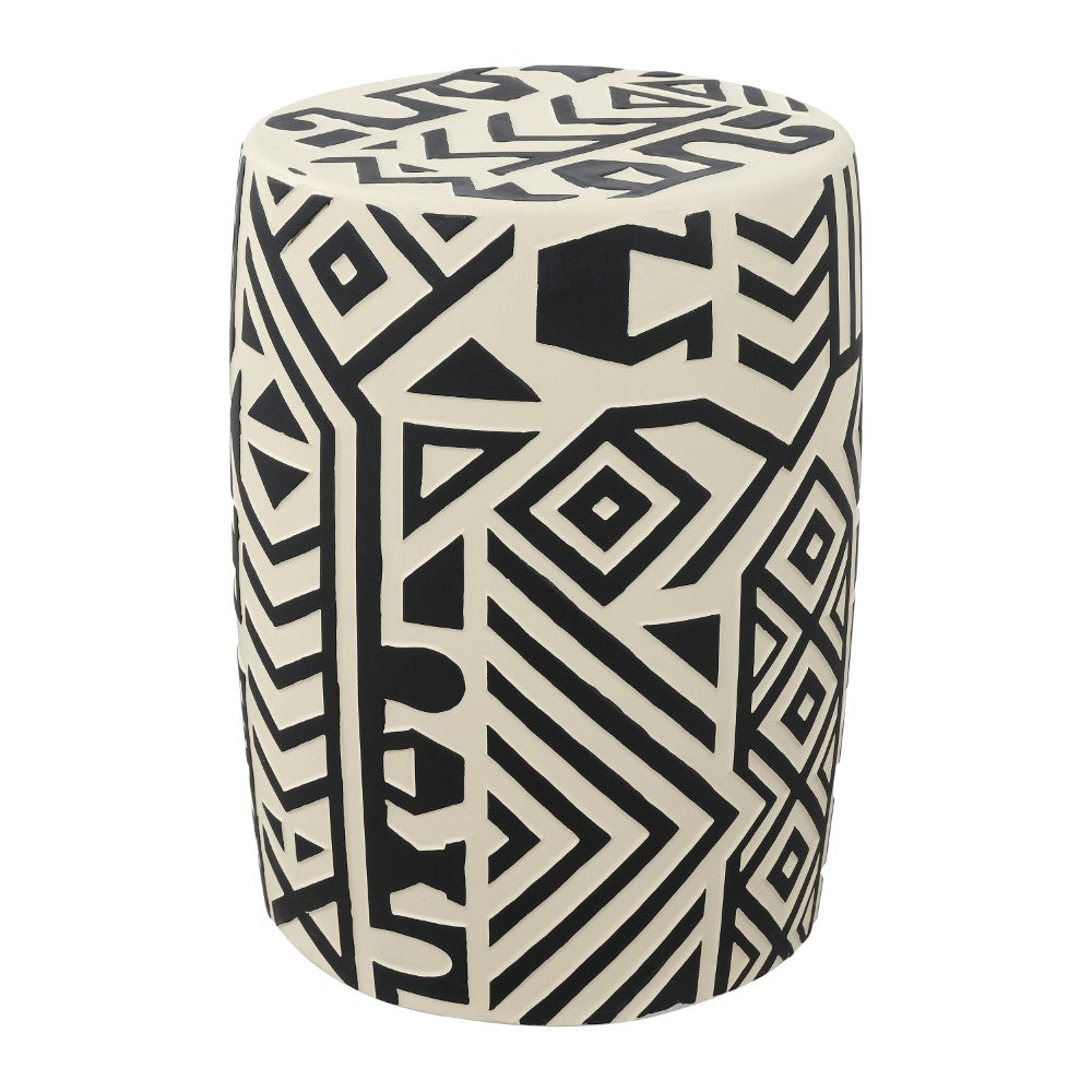 Jimothy 17.75" Geometric Drum Garden Stool
