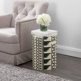 Rugvor 18" MidCentury Modern Geometric Drum Garden Stool
