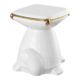 Caspian 14.75" Modern Bohemian Ceramic Turtle Indoor/Outdoor Garden Stool