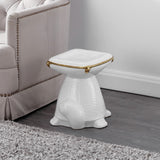 Caspian 14.75" Modern Bohemian Ceramic Turtle Indoor/Outdoor Garden Stool