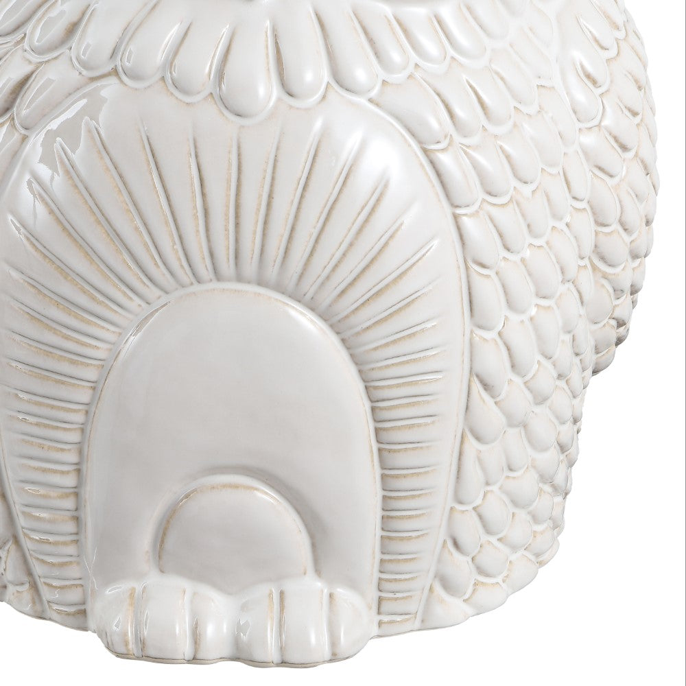 Millie 17.5" Classic Vintage Ceramic Indoor/Outdoor Owl Garden Stool