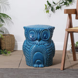 Millie 17.5" Classic Vintage Ceramic Indoor/Outdoor Owl Garden Stool