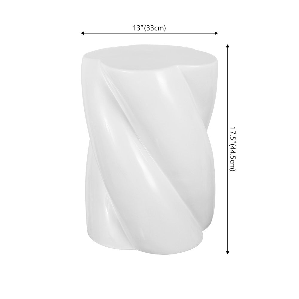 Yves Modern Minimalist Rope Twist Ceramic Indoor/Outdoor Garden Stool