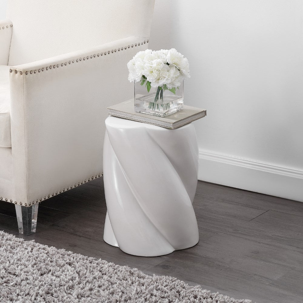 Yves Modern Minimalist Rope Twist Ceramic Indoor/Outdoor Garden Stool
